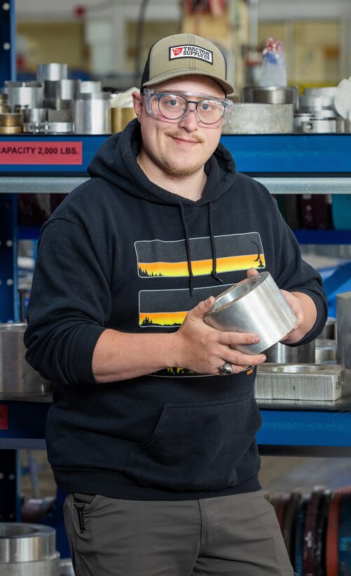 In their own words: Benjamin Zink 
Mechanic, Shop 31, Inside Machinist 
“I find it to be very fulfilling to serve as a mechanic in this capacity, doing the repairs and testing of pumps and valves that keep an entire nation's Navy fleet functioning.” (U.S. Navy photo by Wendy Hallmark)