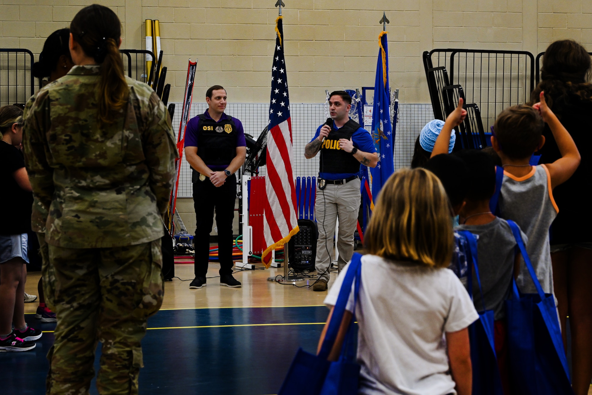 The event allowed military children to participate in a mock deployment and experience what their parents do while preparing for real-world deployments. (U.S. Air Force photo by Senior Airman Kylie Barrow)