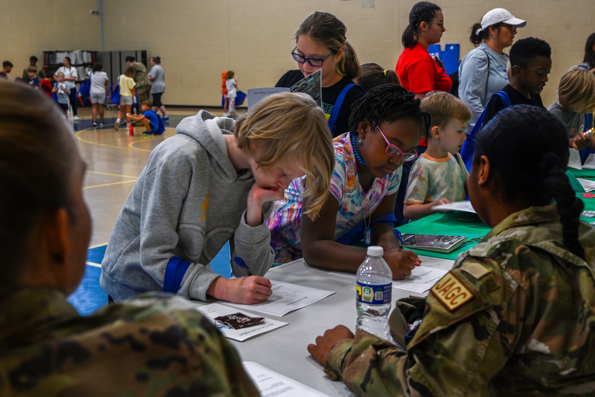 The event allowed military children to participate in a mock deployment and experience what their parents do while preparing for real-world deployments. (U.S. Air Force photo by Senior Airman Kylie Barrow)