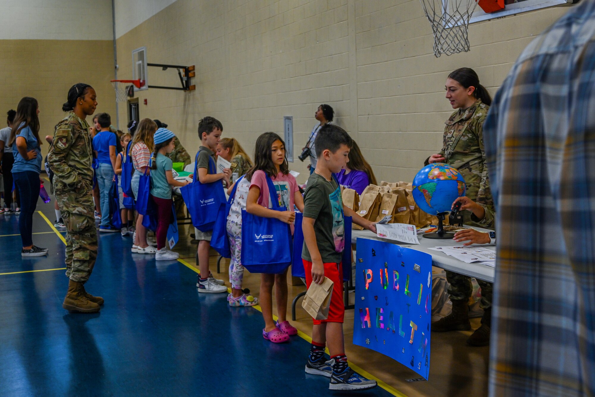 The event allowed military children to participate in a mock deployment and experience what their parents do while preparing for real-world deployments. (U.S. Air Force photo by Senior Airman Kylie Barrow)