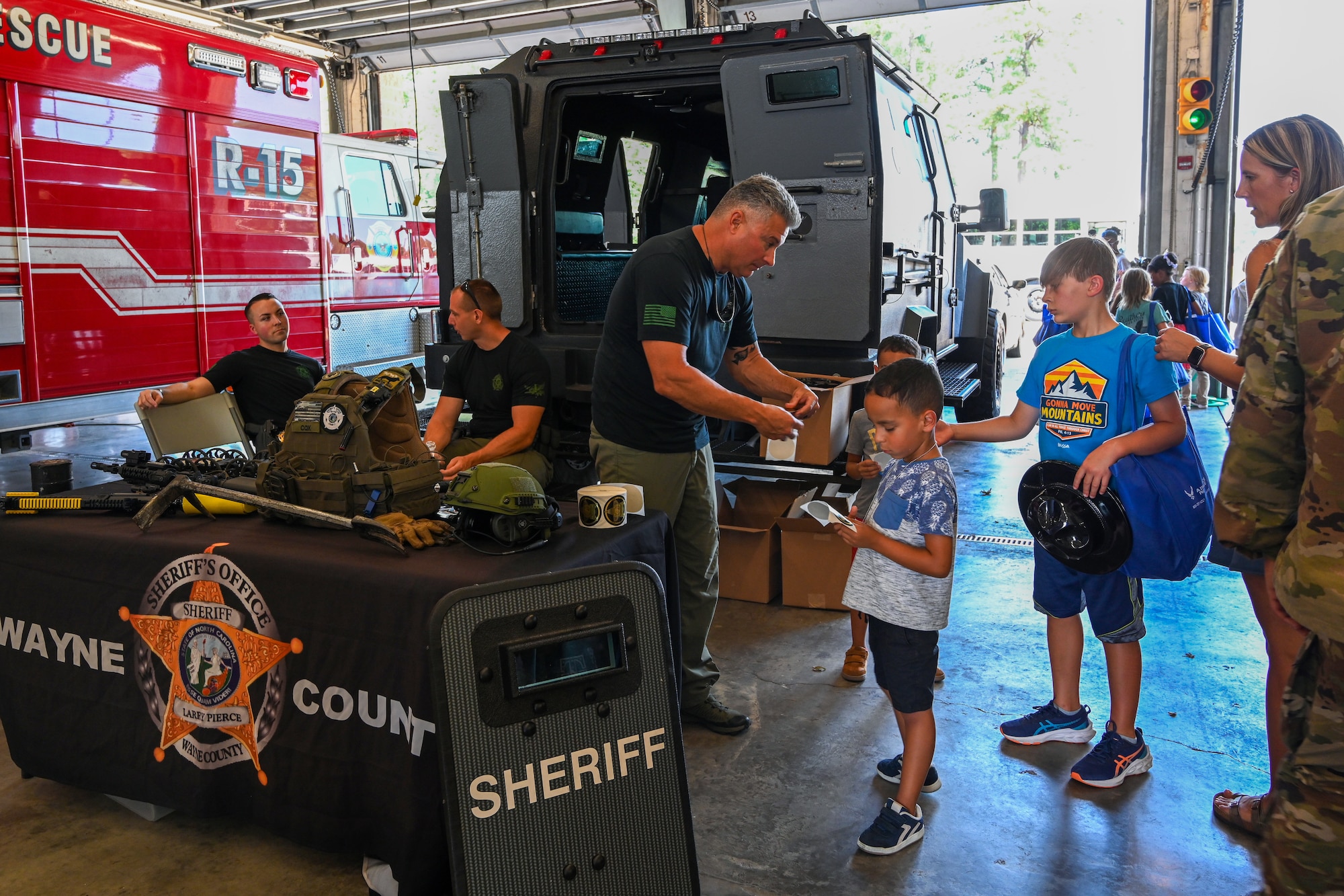 The event allowed military children to participate in a mock deployment and experience what their parents do while preparing for real-world deployments. (U.S. Air Force photo by Senior Airman Kylie Barrow)
