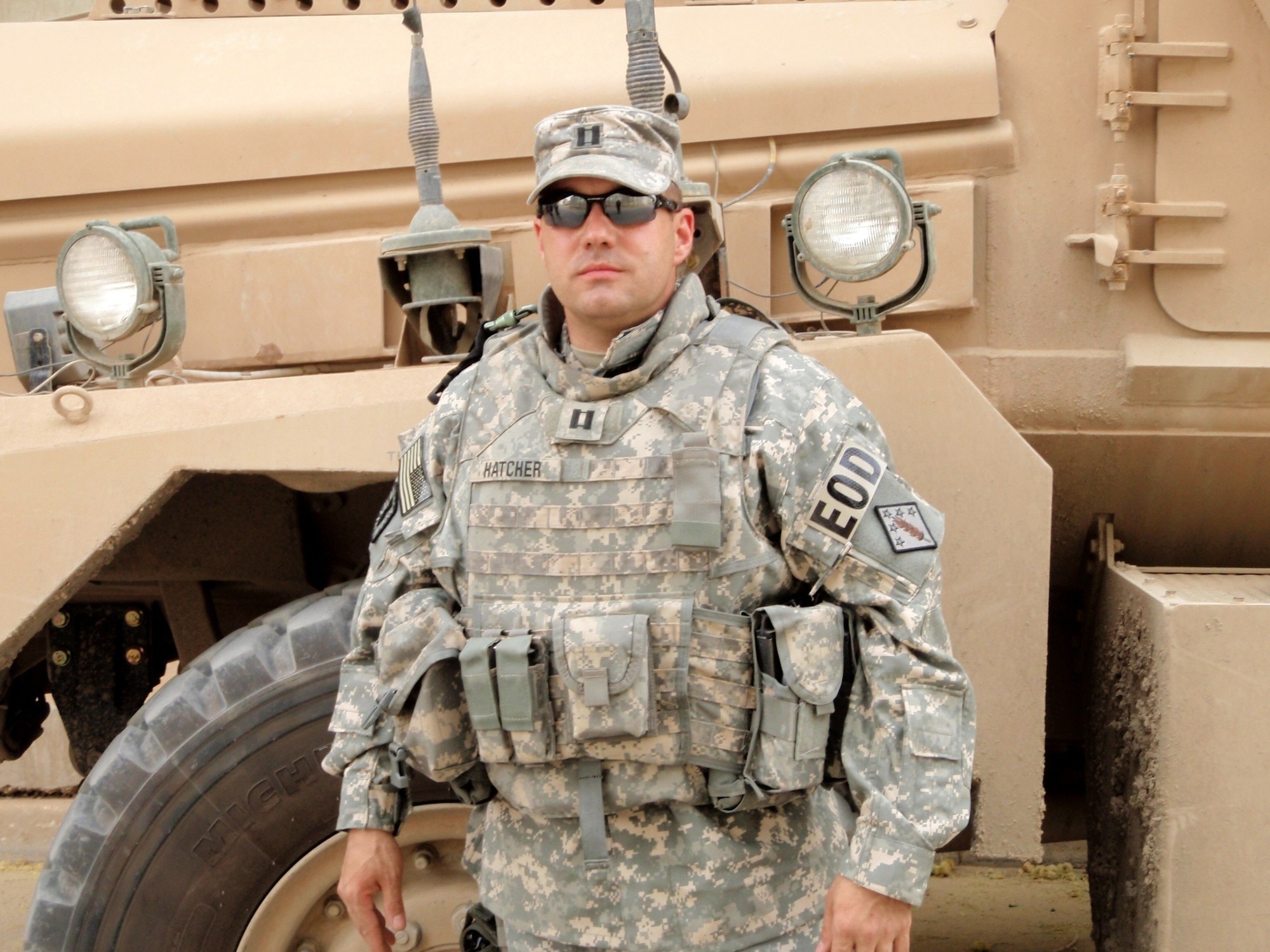 Then U.S. Army Capt. Dorian C. Hatcher serves in Iraq in 2008