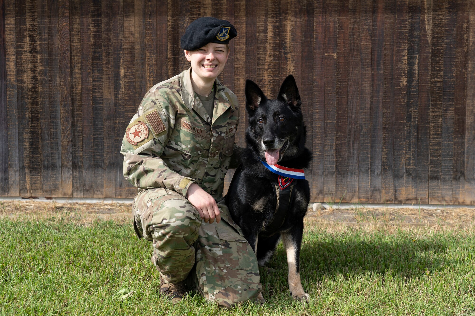 Photo of military working dog retirement ceremony