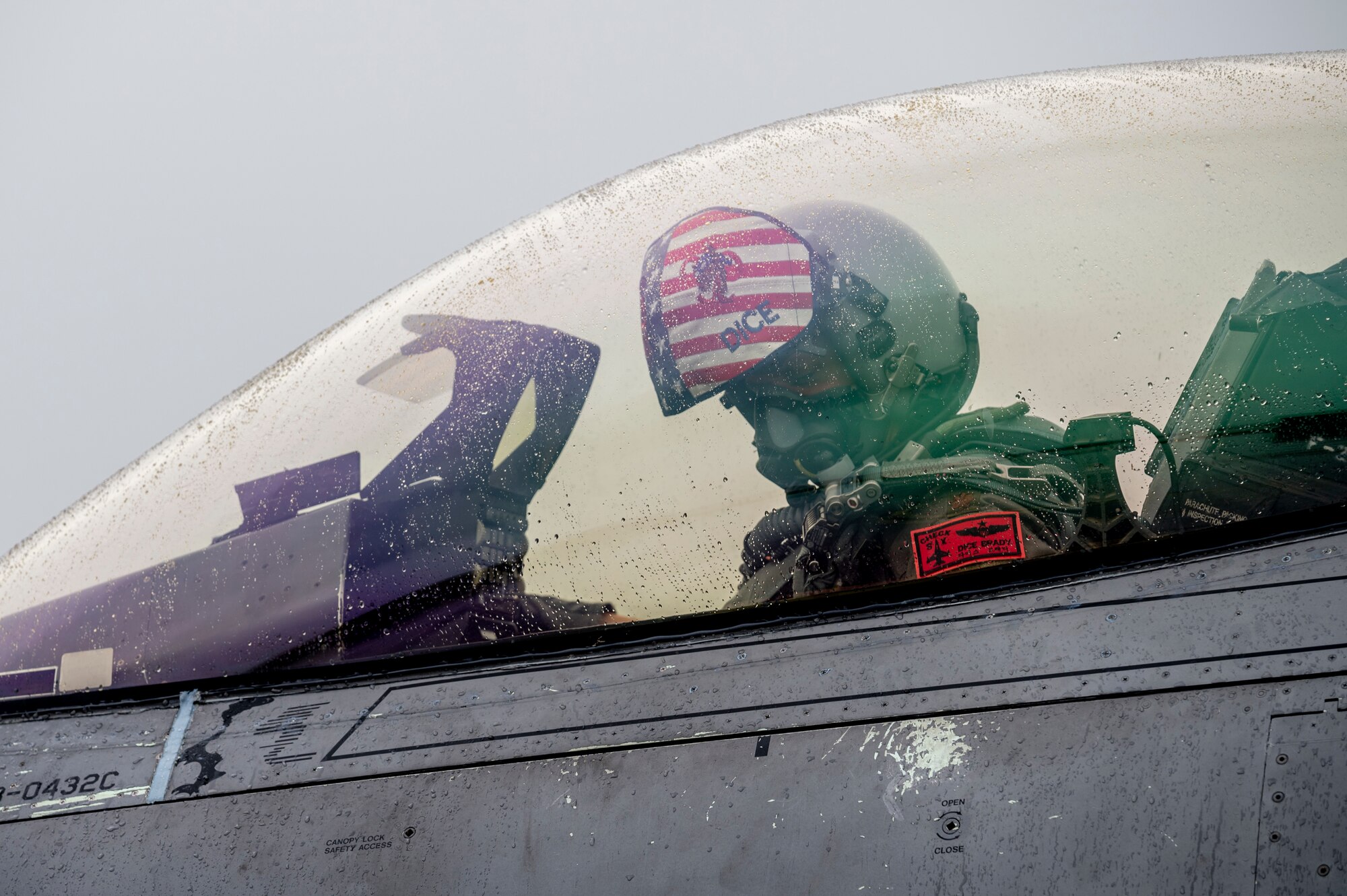 U.S. Air Force Maj. David Brady, 36th Fighter Squadron pilot, prepares to taxi to the runway at Osan Air Base, Republic of Korea, Aug. 30, 2023.