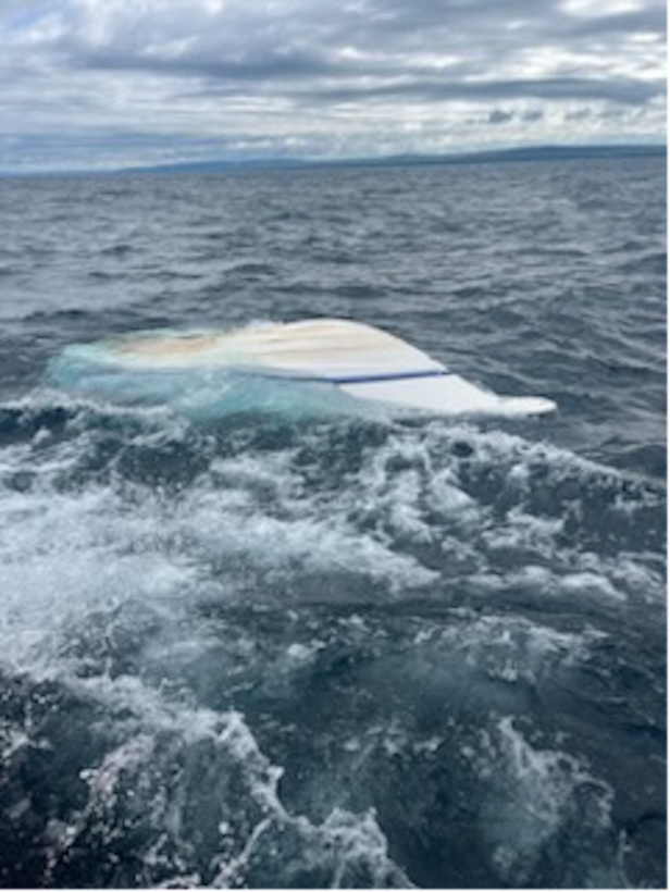 Coast Guard Sector Sault Sainte Marie command center watch standers received a mayday distress broadcast via VHF radio at 11:26 a.m. from a person who reported their vessel was rapidly taking on water.