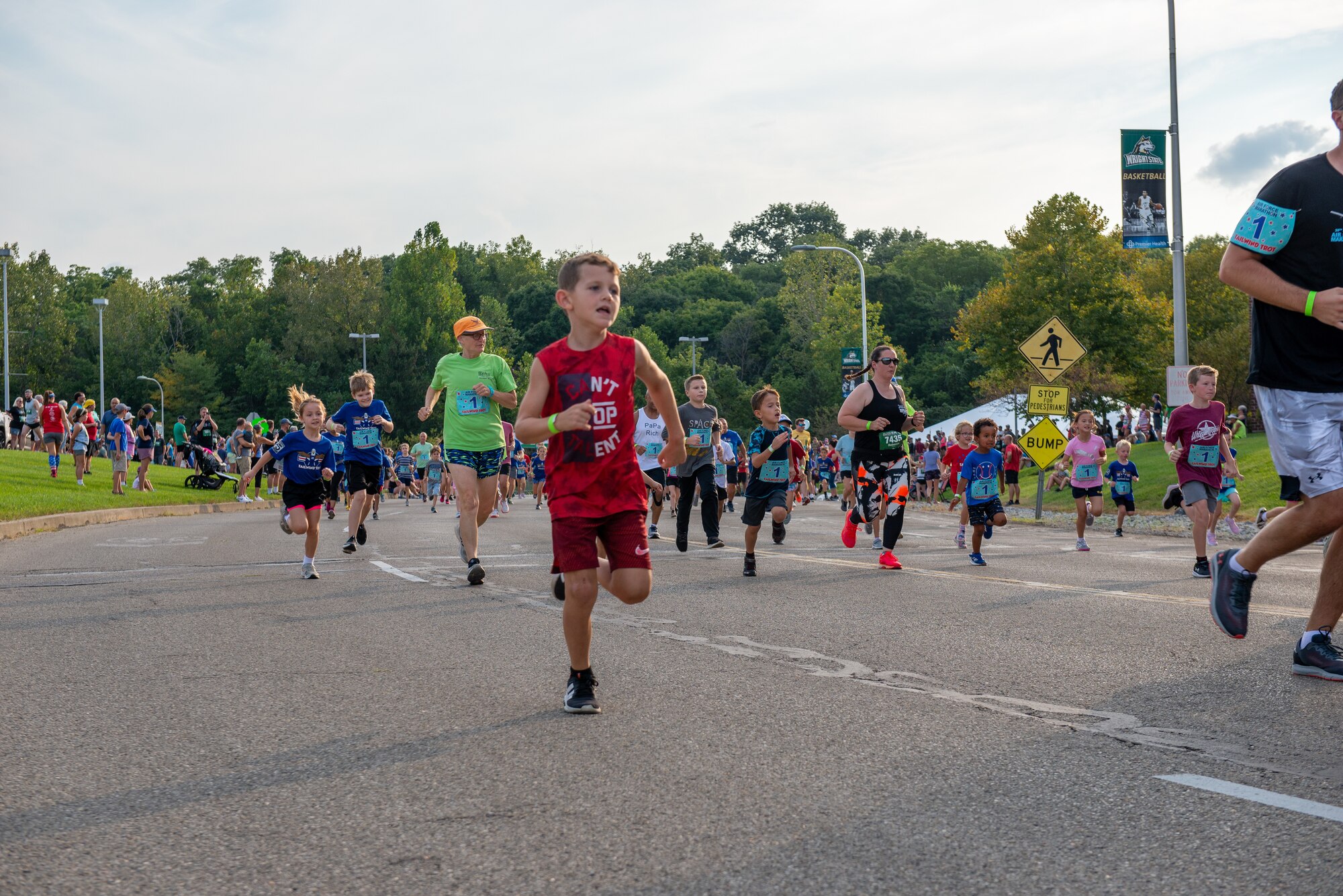 Children participate in the 2022 Air Force Marathon Tailwind Trot 1K fun run