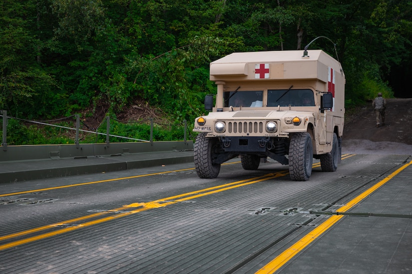 250th Engineers establish improved ribbon bridge at Fort Drum