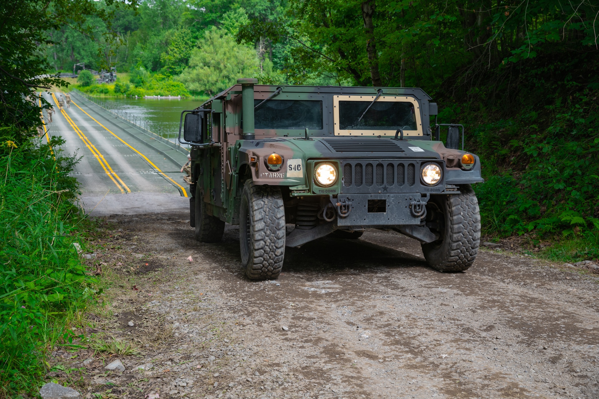 250th Engineers establish improved ribbon bridge at Fort Drum