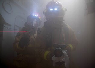 USS Makin Island (LHD 8) fire drill.