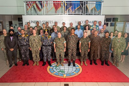 Senior military officers from U.S. Indo-Pacific, Central and Africa commands and India’s Chief of Integrated Defence Staff to the Chairman Chiefs of Staff Committee take a group photo during the 20th Military Cooperation Group (MCG) at USINDOPACOM at Camp H.M. Smith, Hawaii on Aug. 30. The 20th MCG comprised two days of substantive bilateral discussion aimed at further strengthening military-to-military cooperation in the Indo-Pacific Region and beyond. USINDOPACOM is committed to enhancing stability in the Indo-Pacific region by promoting security cooperation, encouraging peaceful development, responding to contingencies, deterring aggression and, when necessary, fighting to win. (U.S. Navy photo by Chief Mass Communication Specialist Shannon M. Smith)