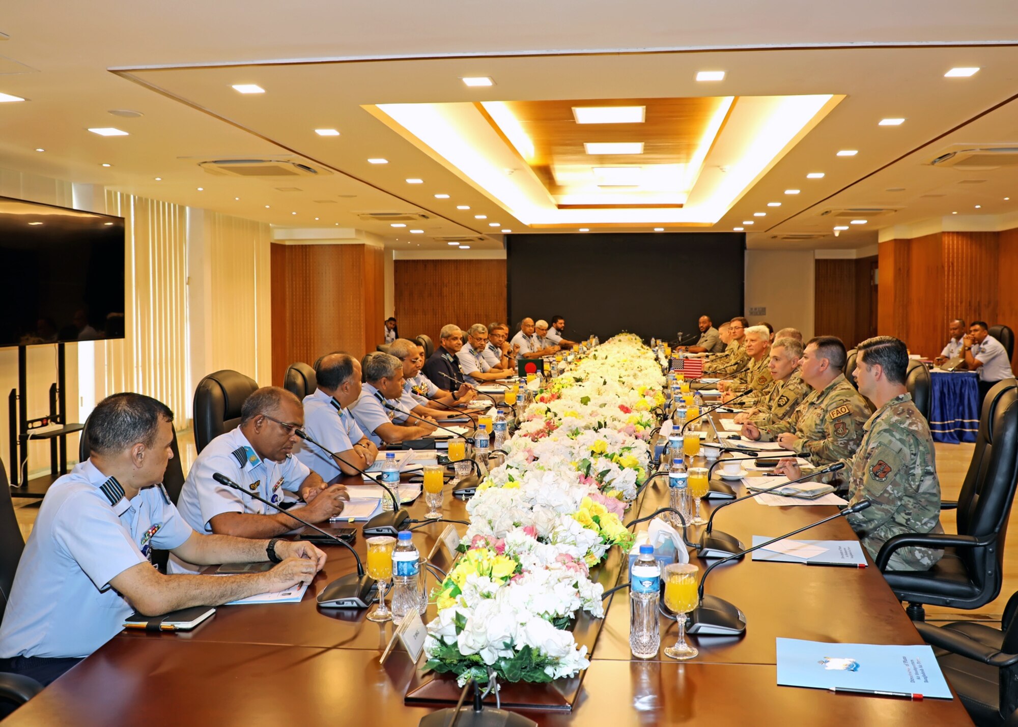 Photo of members from the U.S. Air Force and Bangladesh Air Force at a conference