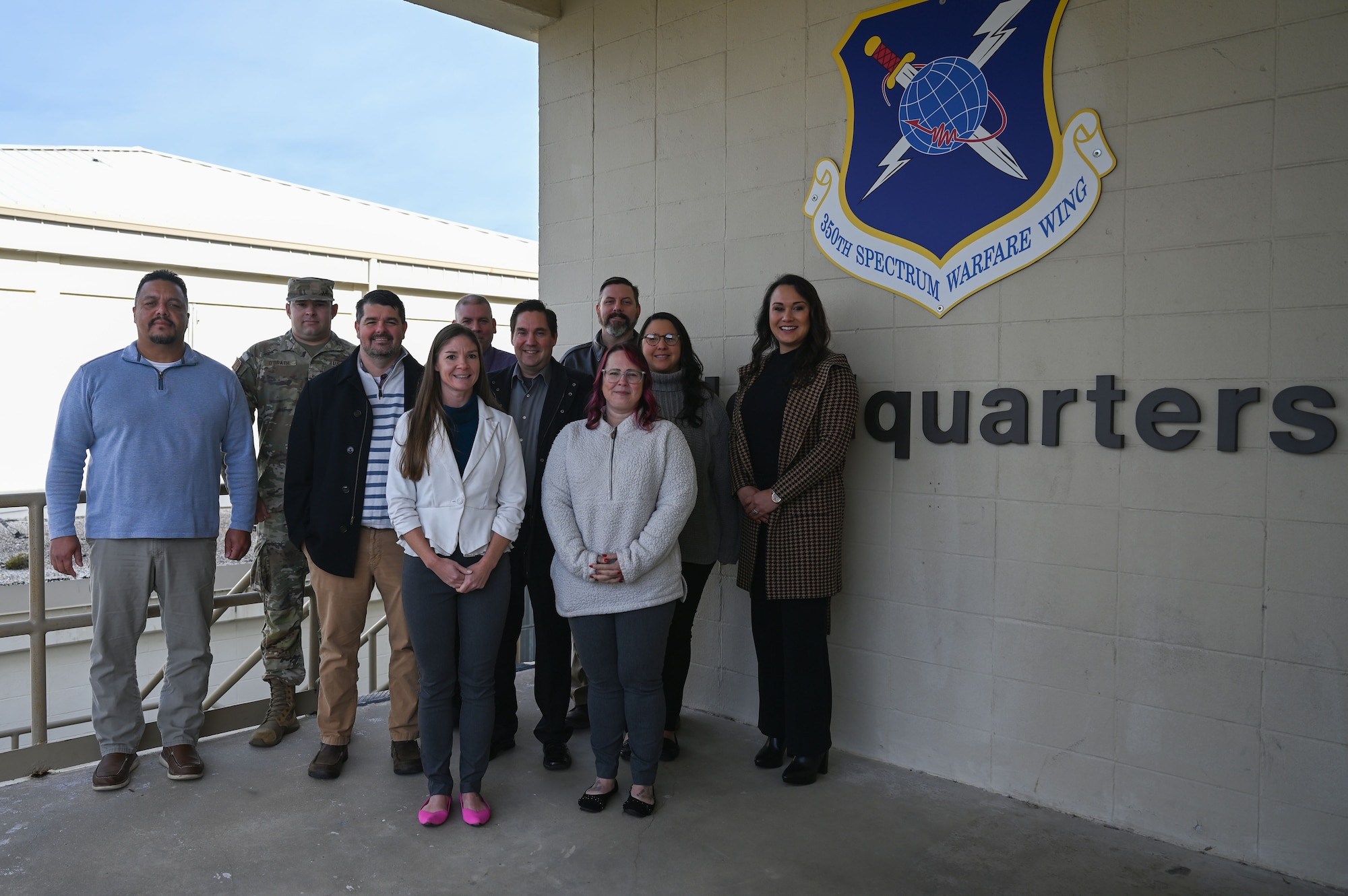 Members from the 350th Spectrum Warfare Wing financial management team pose for a photo at Eglin Air Force Base, Fla., Nov. 30, 2023. The team earned the Major General Alfred K. Flowers Comptroller Organization of the Year award. (U.S. Air Force photo by Staff Sgt. Ericka A. Woolever)