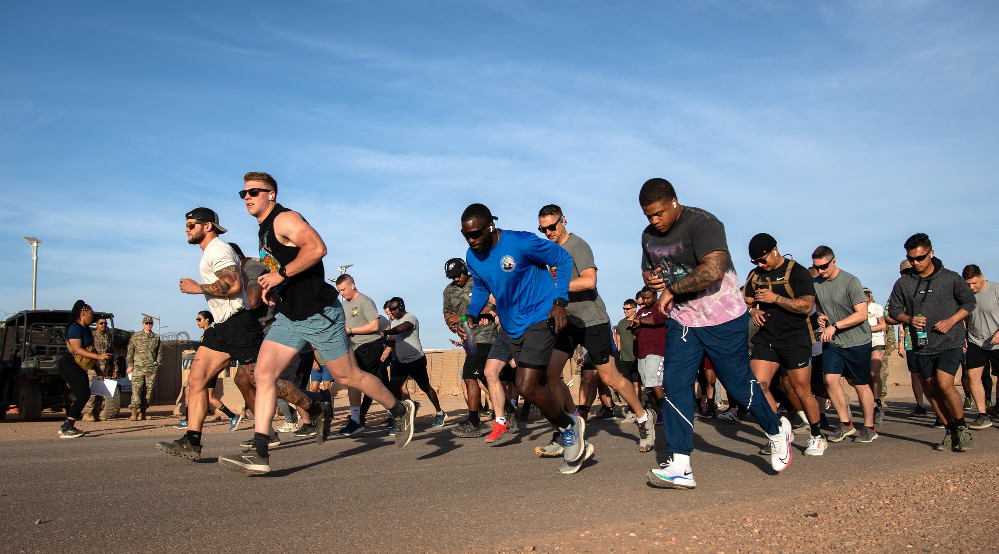 Members participate in a Turkey Trot 5K run.