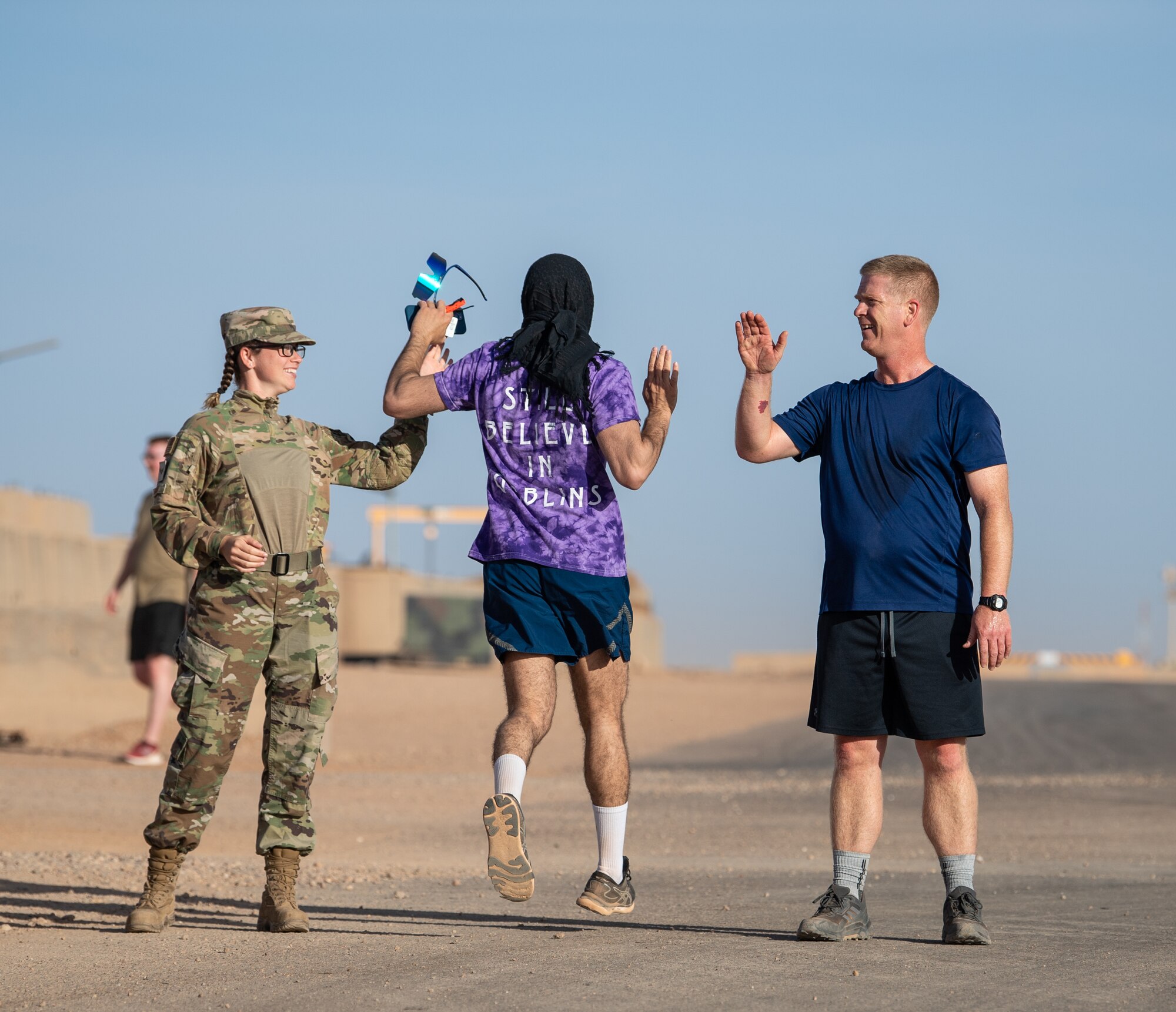 Members participate in a Turkey Trot 5K run.