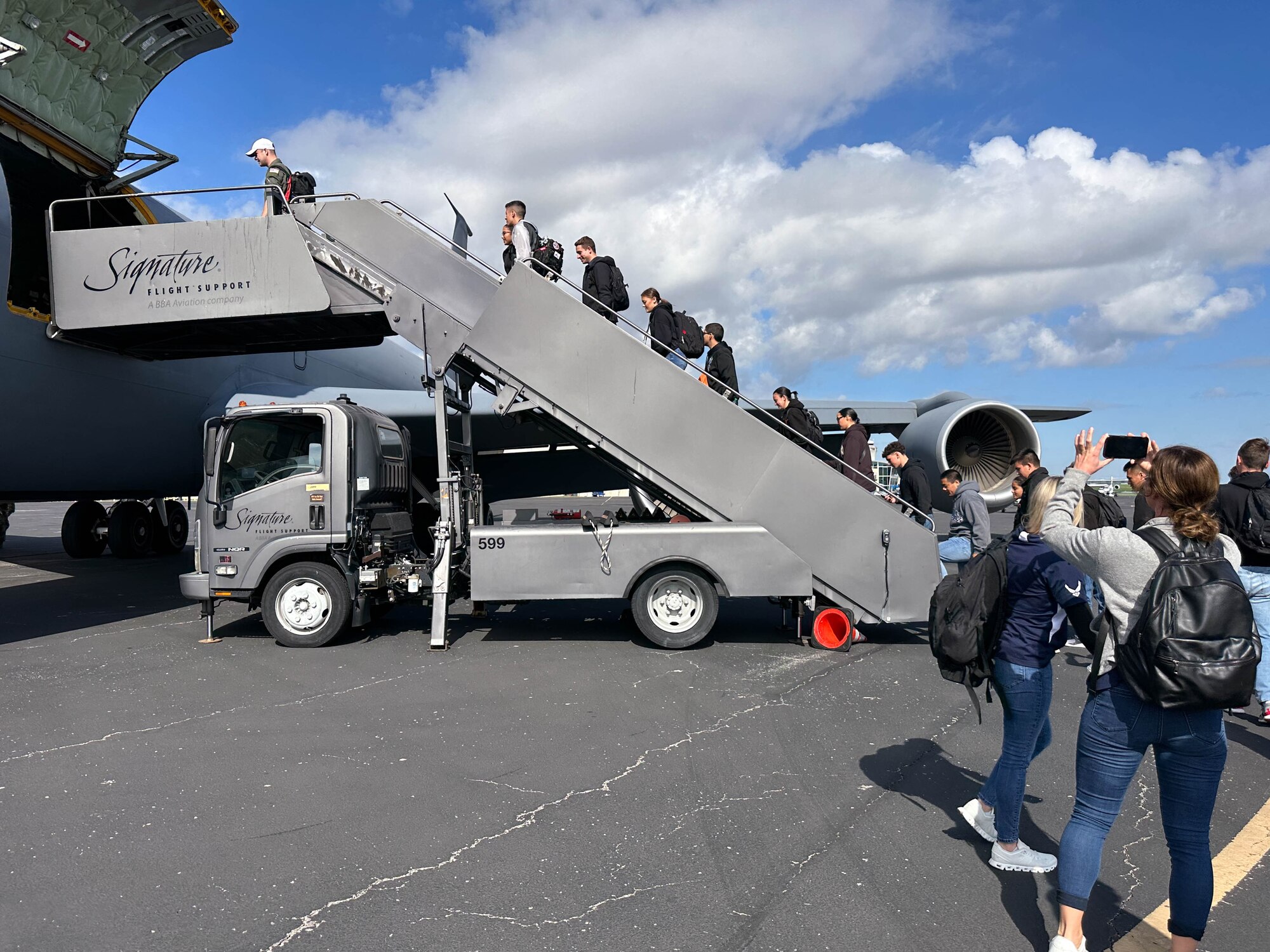 Boarding aircraft