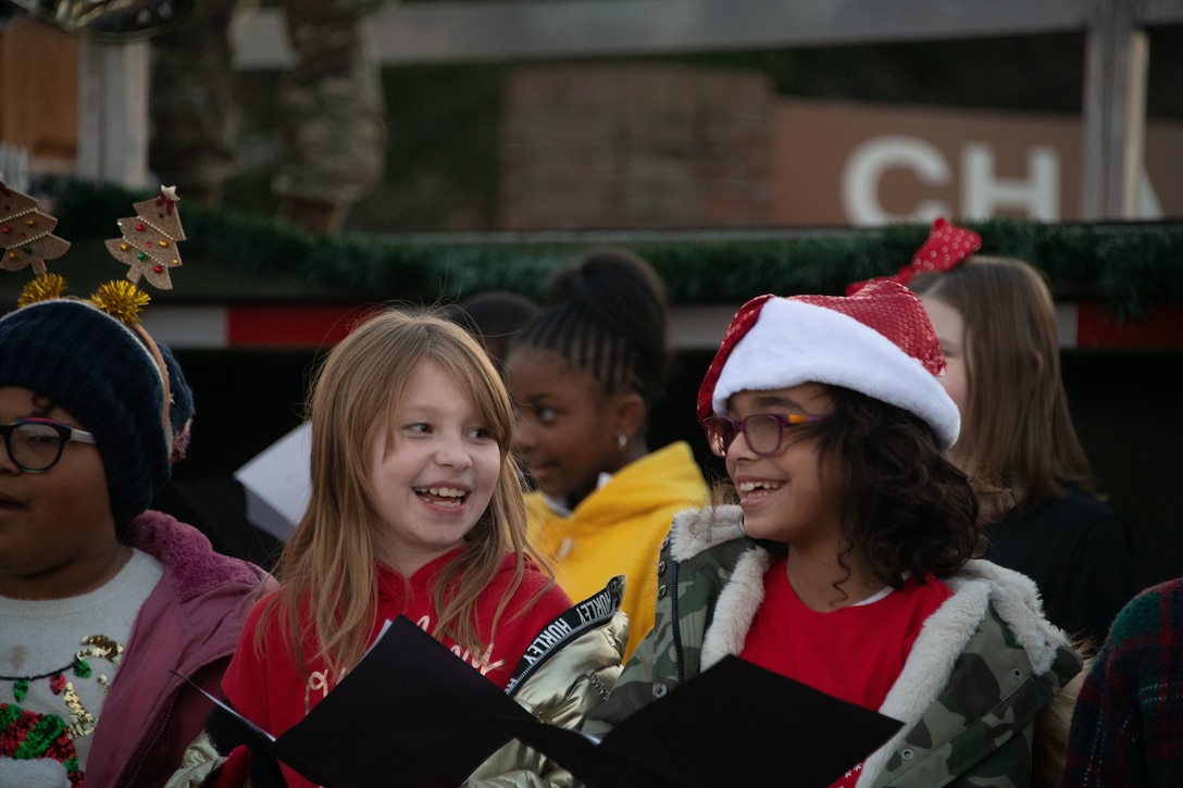 Students from Imagine Andrews Public Charter School perform Christmas carols