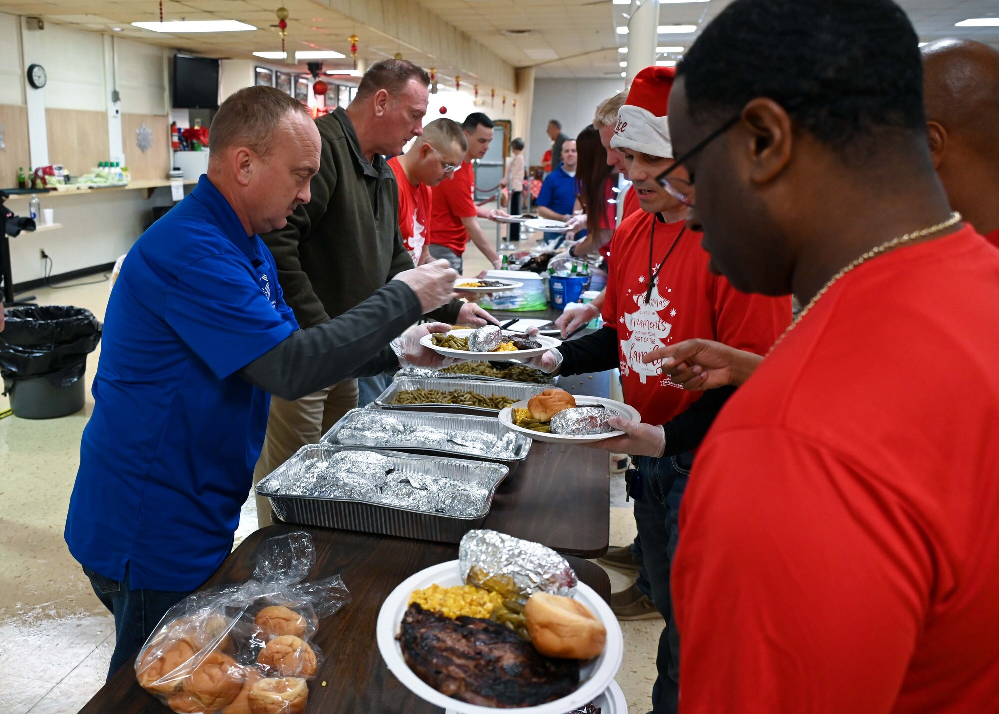 People serving food