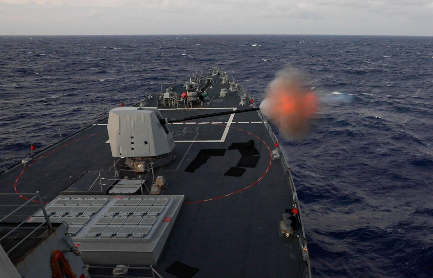 USS Dewey (DDG 105) live-fire exercise in the Philippine Sea.