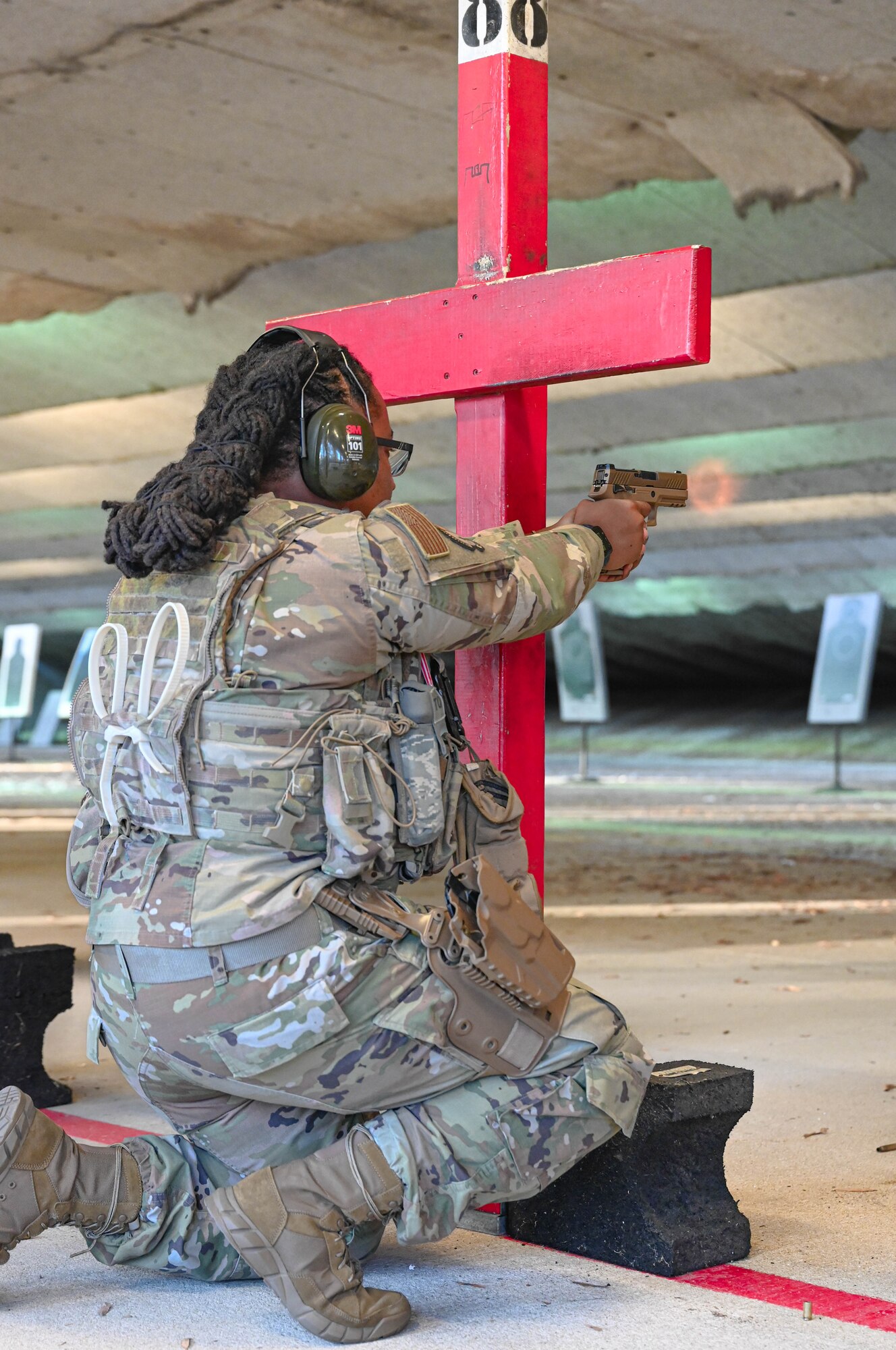 a person fires a weapon during a training course