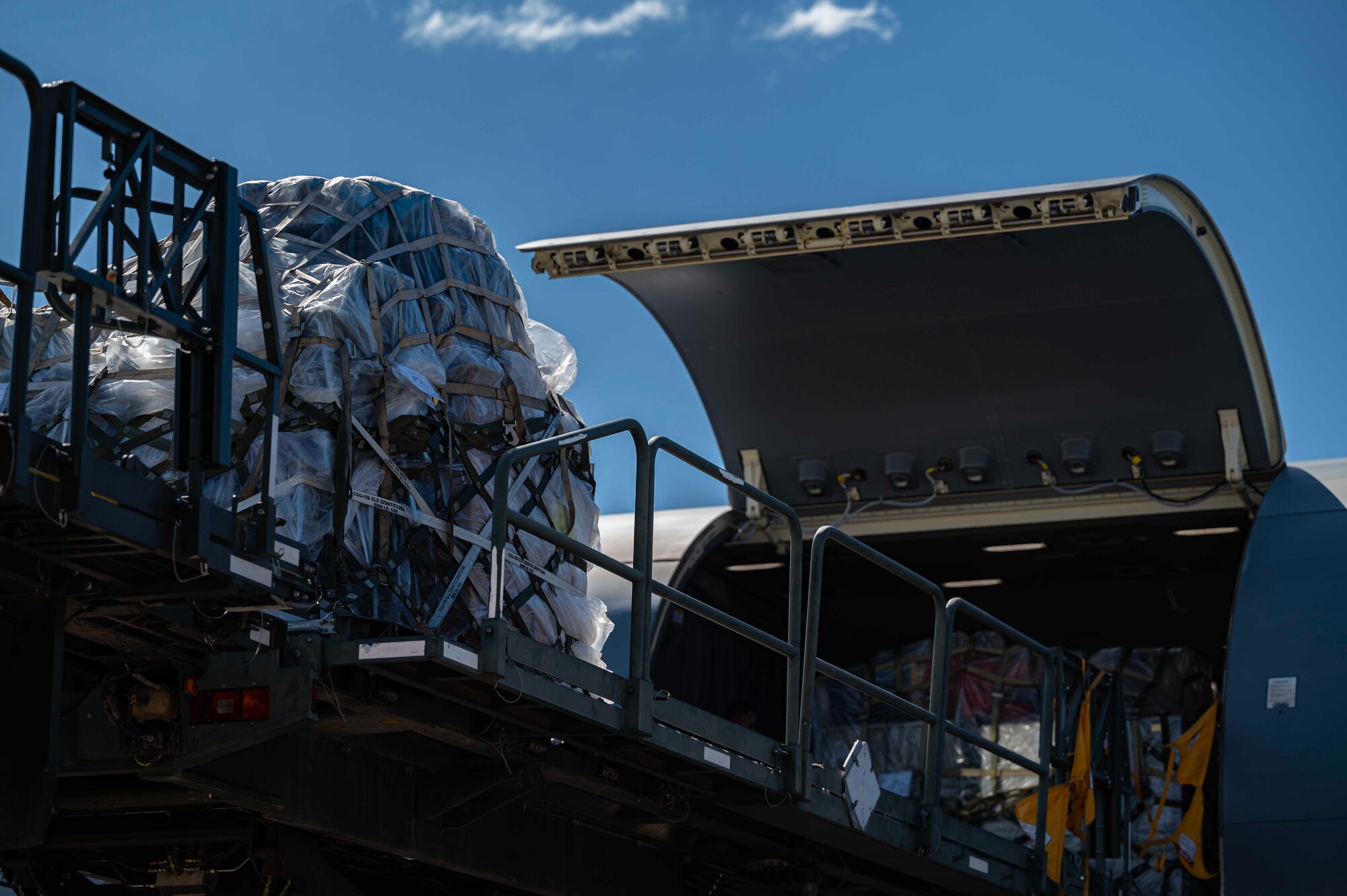The cargo was part of a Denton Program delivery that delivered approximately 26,000 pounds of donated commodities including agricultural equipment, educational supplies, food and medical supplies.