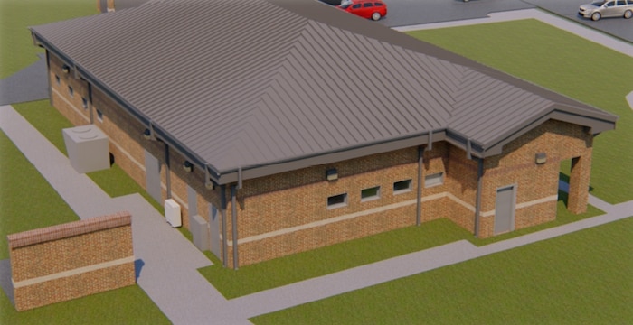 Drawing of the outside of the new corrections facility for JBMDL.