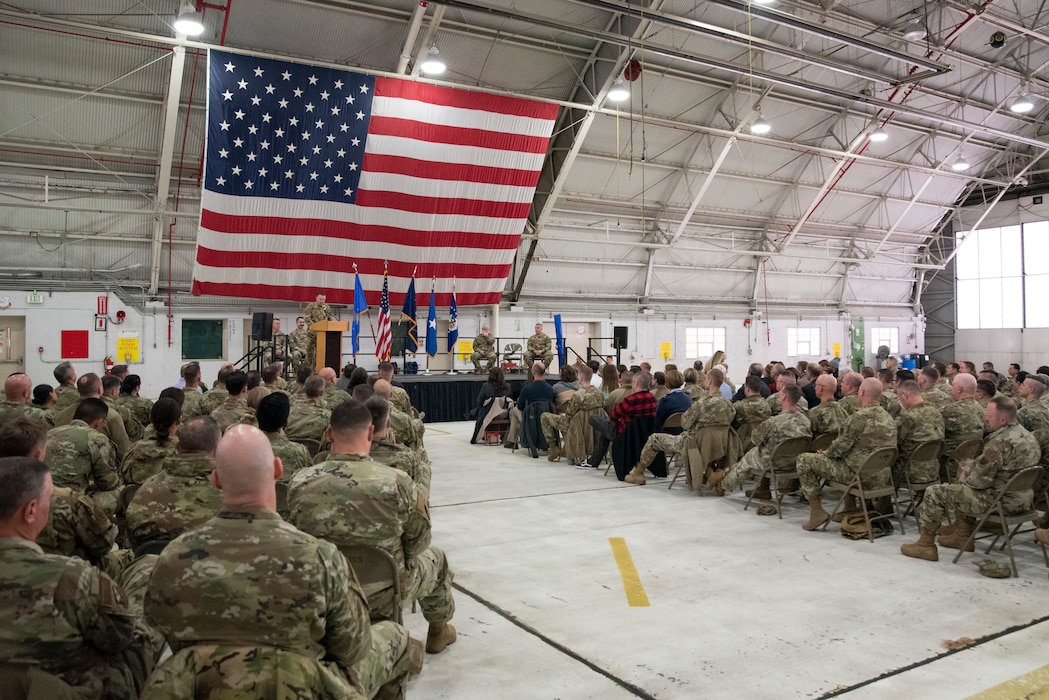 Members of the 151st Wing celebrate the Change of Command and redesignation.