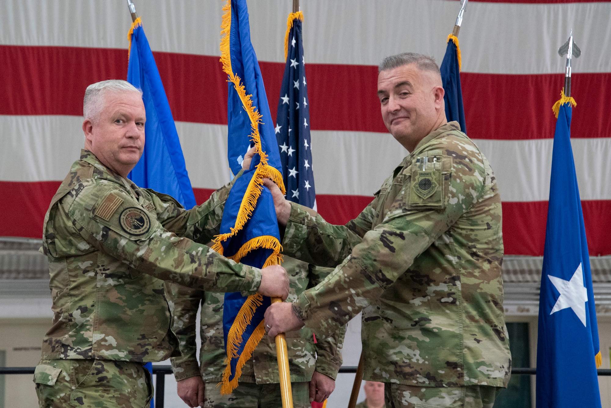Members of the 151st Wing celebrate the Change of Command and redesignation.