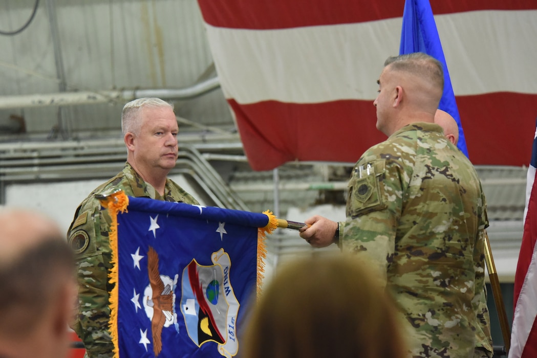 Unfurling of the new 151st Wing flag