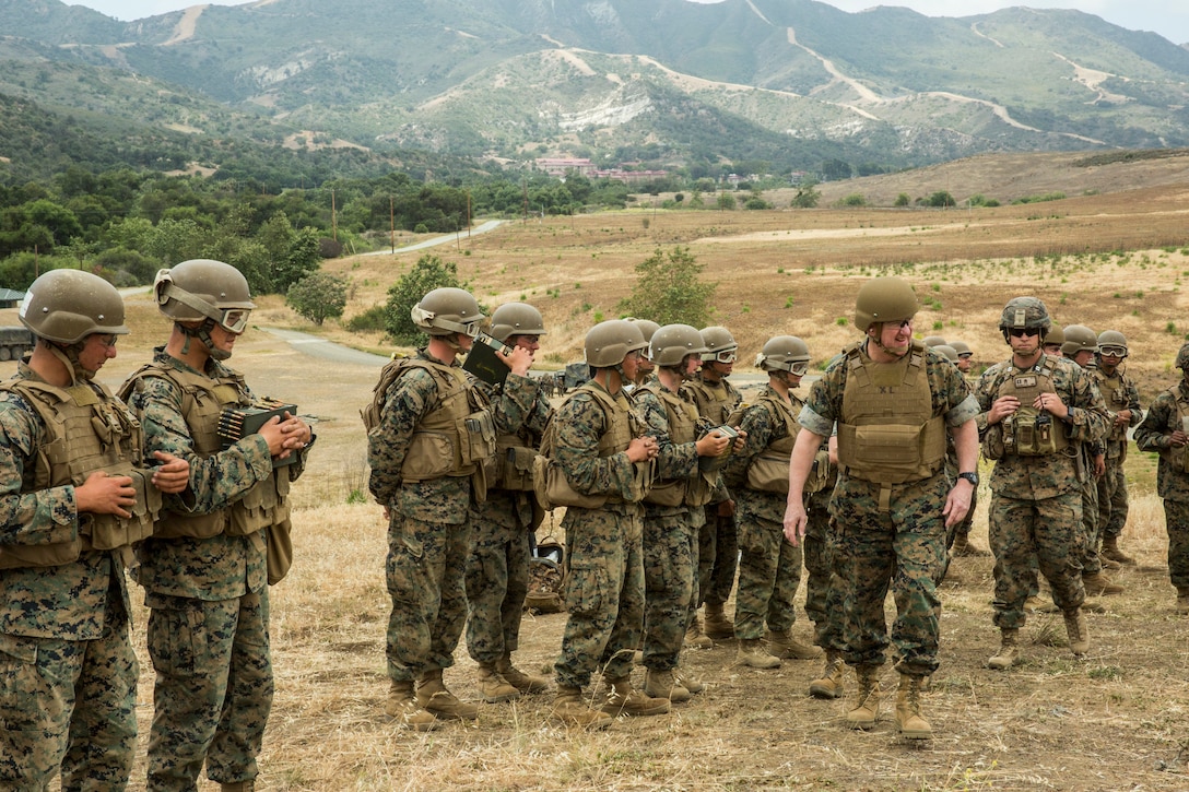 The Assistant Commandant of the Marine Corps Gen. Glenn M. Walters visits Marines stationed at Marine Corps School of Infantry-West, Camp Pendleton, Calif., May 18, 2018. Walters toured the training grounds, barracks, and spoke to Combat Instructors for both Marine Combat Training (MCT), where Marines receive their combat training before arriving at the school house of their Military Occupational Specialty (MOS), and Infantry Training Battalion (ITB), the school house for Marines with the Infantry MOS. (U.S. Marine Corps photo by Cpl. Hailey D. Clay)