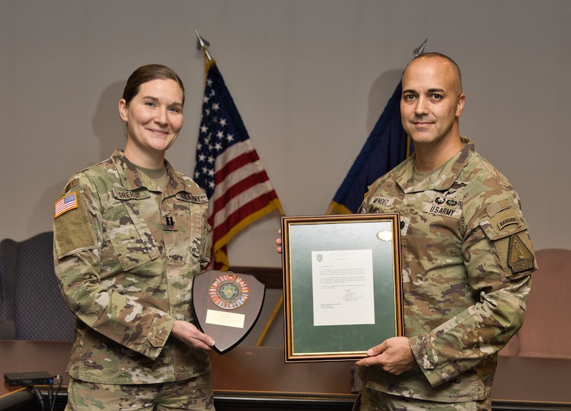 Capt. Sarah Drerup receives the Supreme Allied Commander Europe's Recognition Award