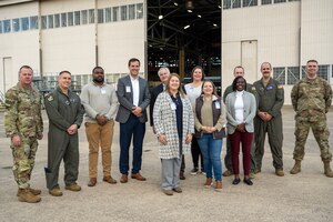 People pose for a group photo.