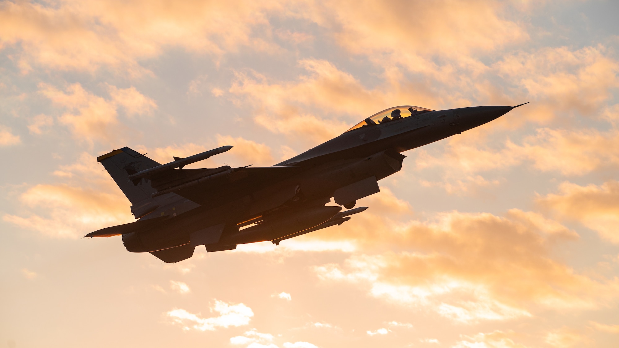 F-16 Fighting Falcon assigned to the 80th Fighter Squadron takes off from an alternate departure and landing surface at Kunsan Air Base