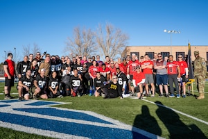 Group photo on football field