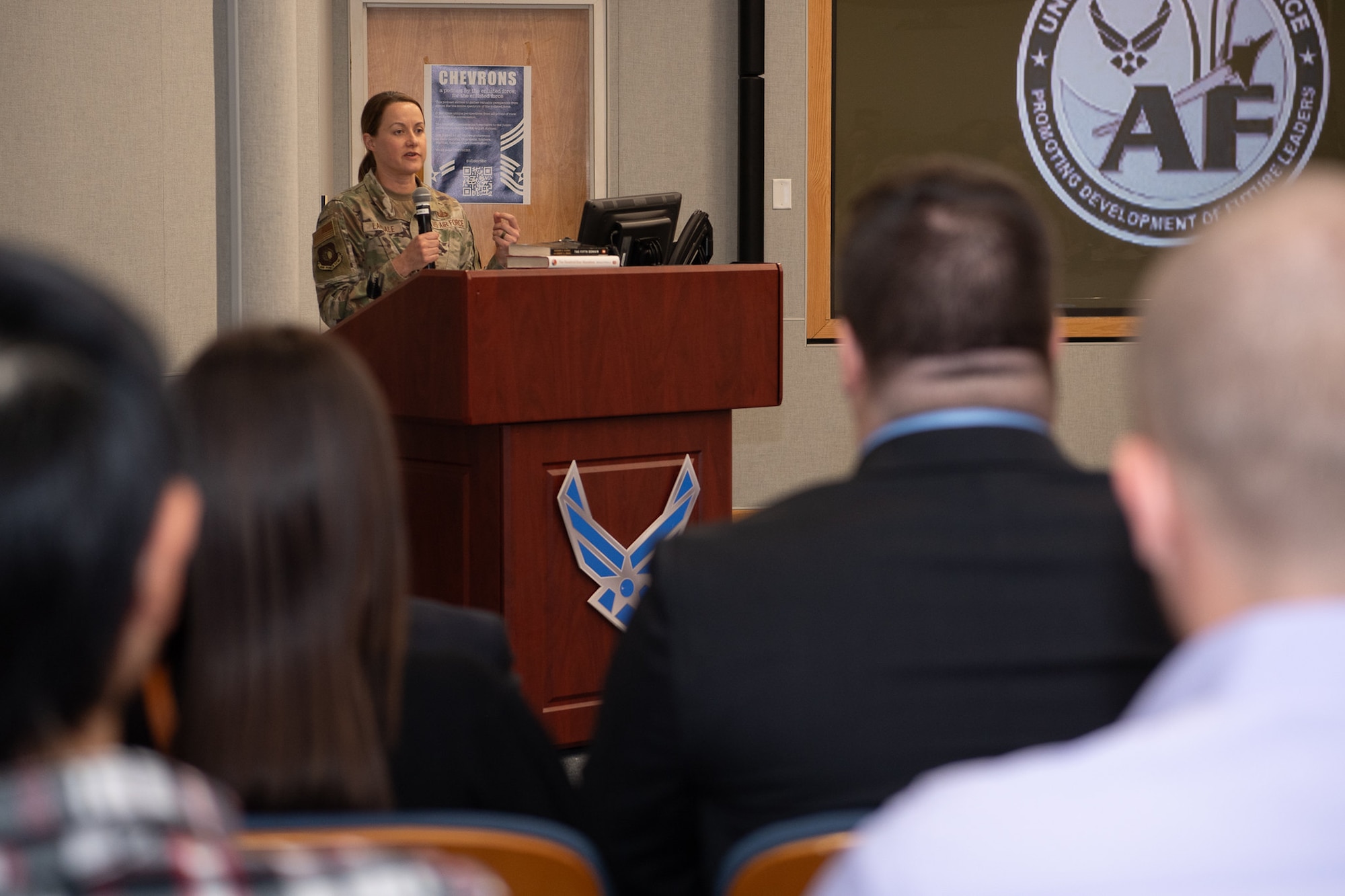 Colonel speaks during graduation ceremony.