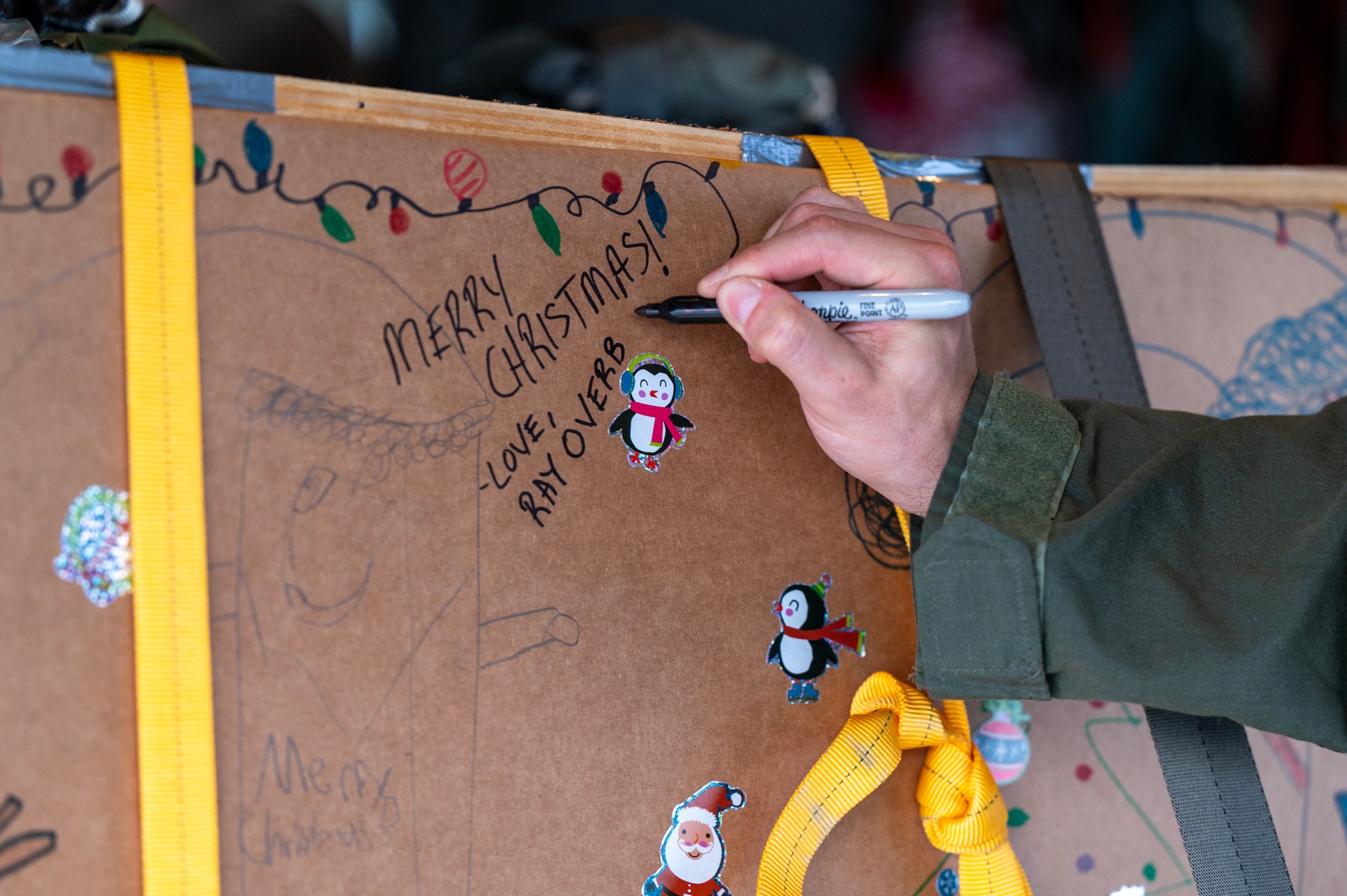 Photo of a Bundled package for Operation Christmas Drop