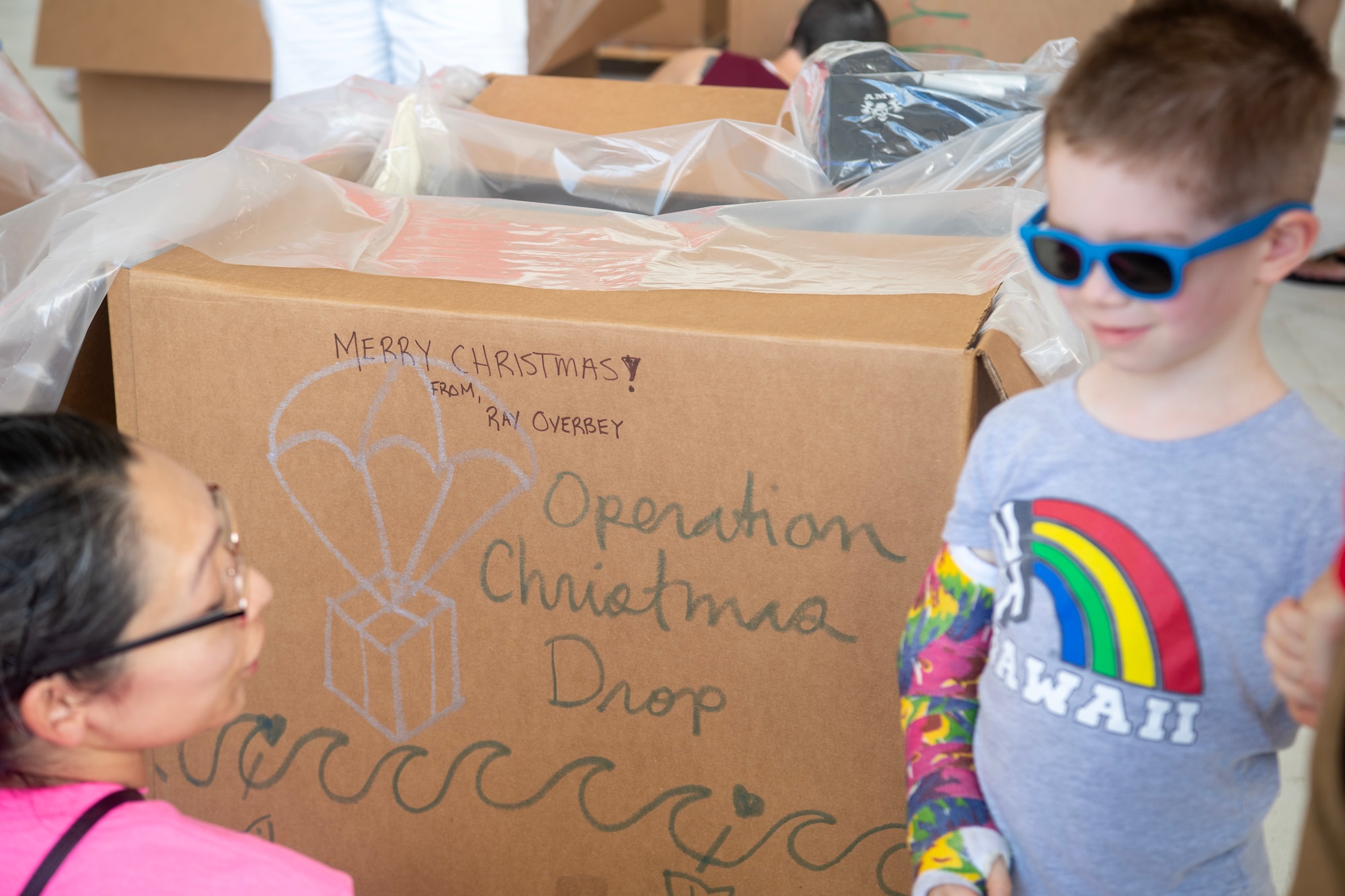 Photo of a Bundled package for Operation Christmas Drop