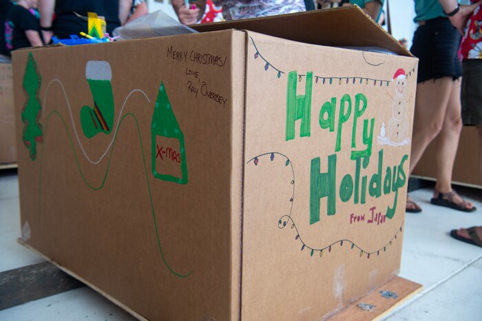 Photo of a Bundled package for Operation Christmas Drop