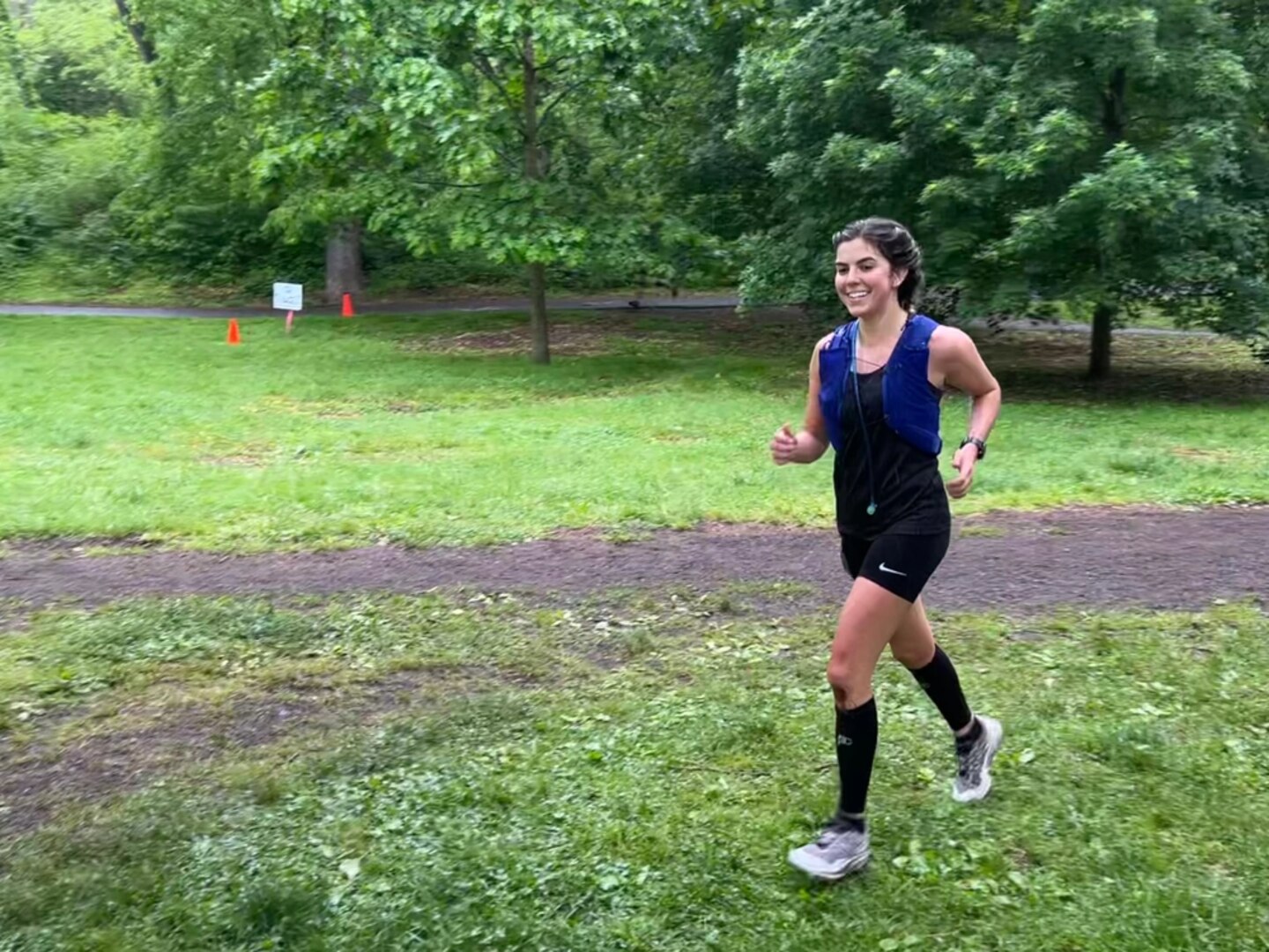 Army 1st Lt. Grace Ennis, a nurse on 3 Center at Walter Reed, competes in the Dirty German Endurance Fest 50-miler in Philadelphia, Pennsylvania on May 20, 2023, finishing in a time of 8:04:06.