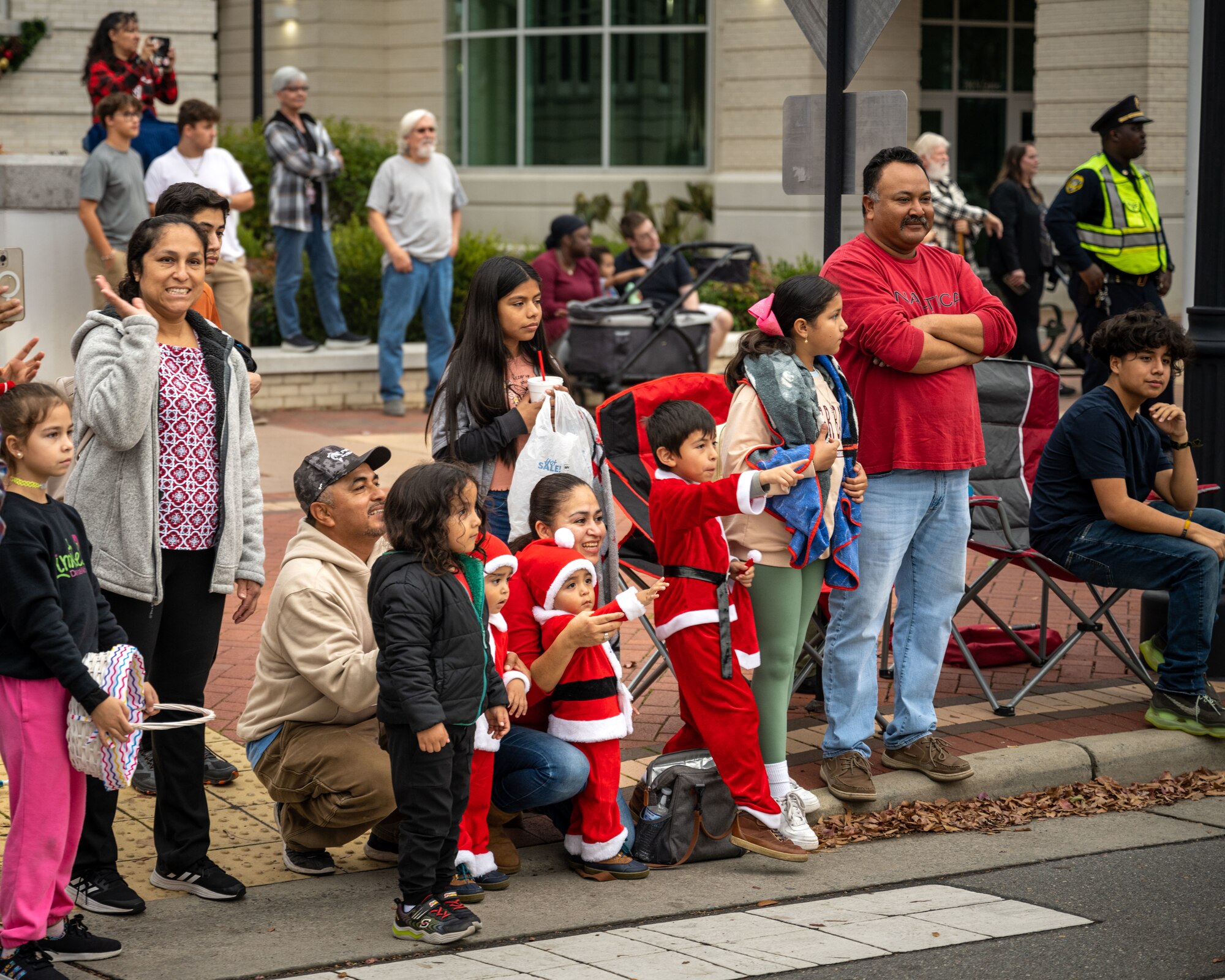 Members of the community attend the holiday parade in downtown Goldsboro, North Carolina, Dec. 2, 2023. The holiday parade is an annual event that commemorates the season and the upcoming new year. (U.S. Air Force photo by Senior Airman Sabrina Fuller-Judd)