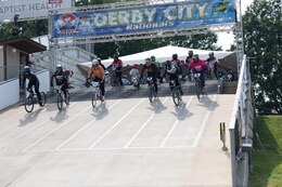 BMX racer Bianka at the start of a race