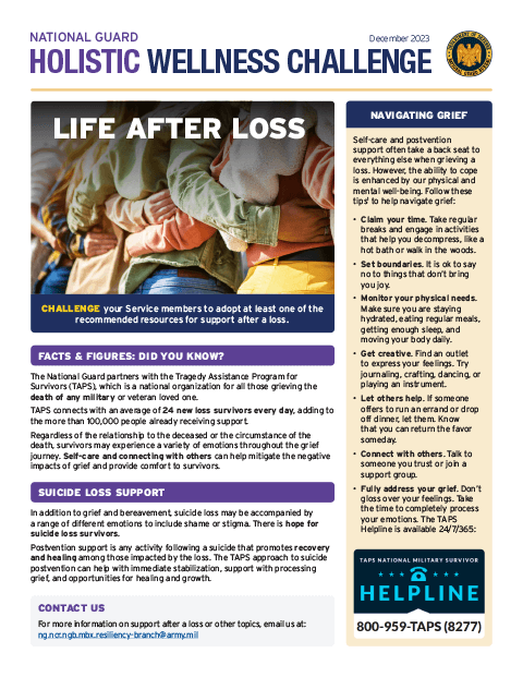 Holistic Wellness Challenge - Life After Loss - December 2023