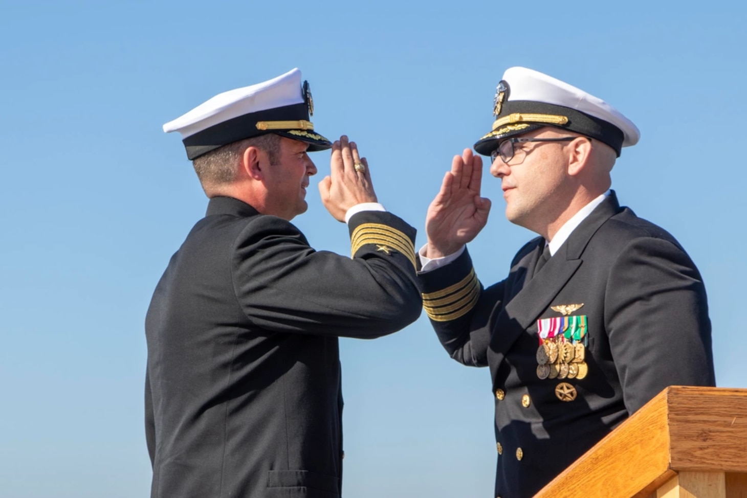 USS Anchorage change of command ceremony