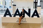 Registered nurse1st Lt. Hannah Melkun who is in her final year in the United States Army Graduate Program in Anesthesia Nursing, posed for a picture during the American Association of Nurse Anesthesiology 2023 Annual Congress held in August.