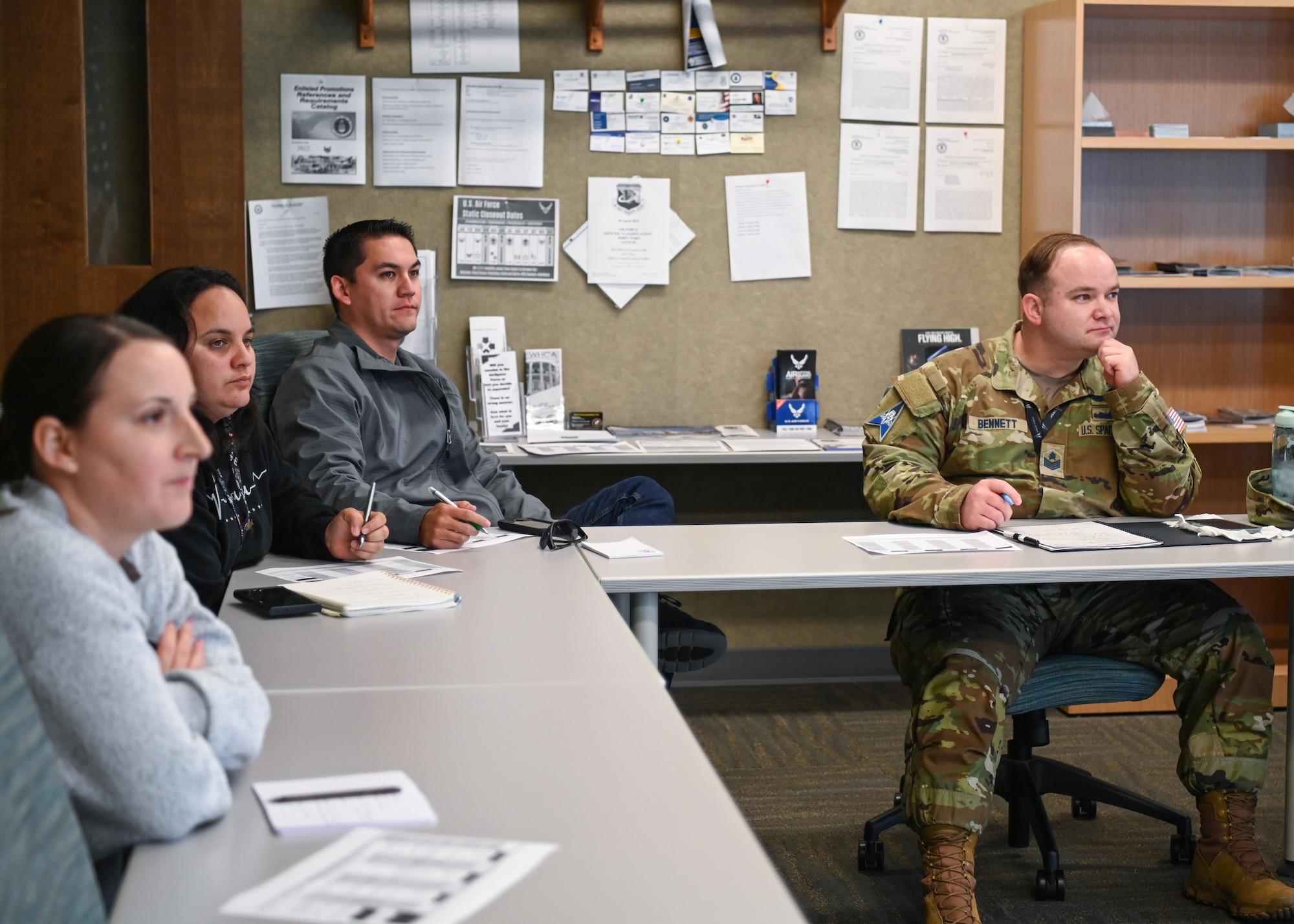 Students learn the process of becoming an officer at the commissioning course during American Education Week.