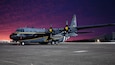 A C-130H aircraft, painted to commemorate the 100th anniversary of the 118th Airlift Squadron, Flying Yankees