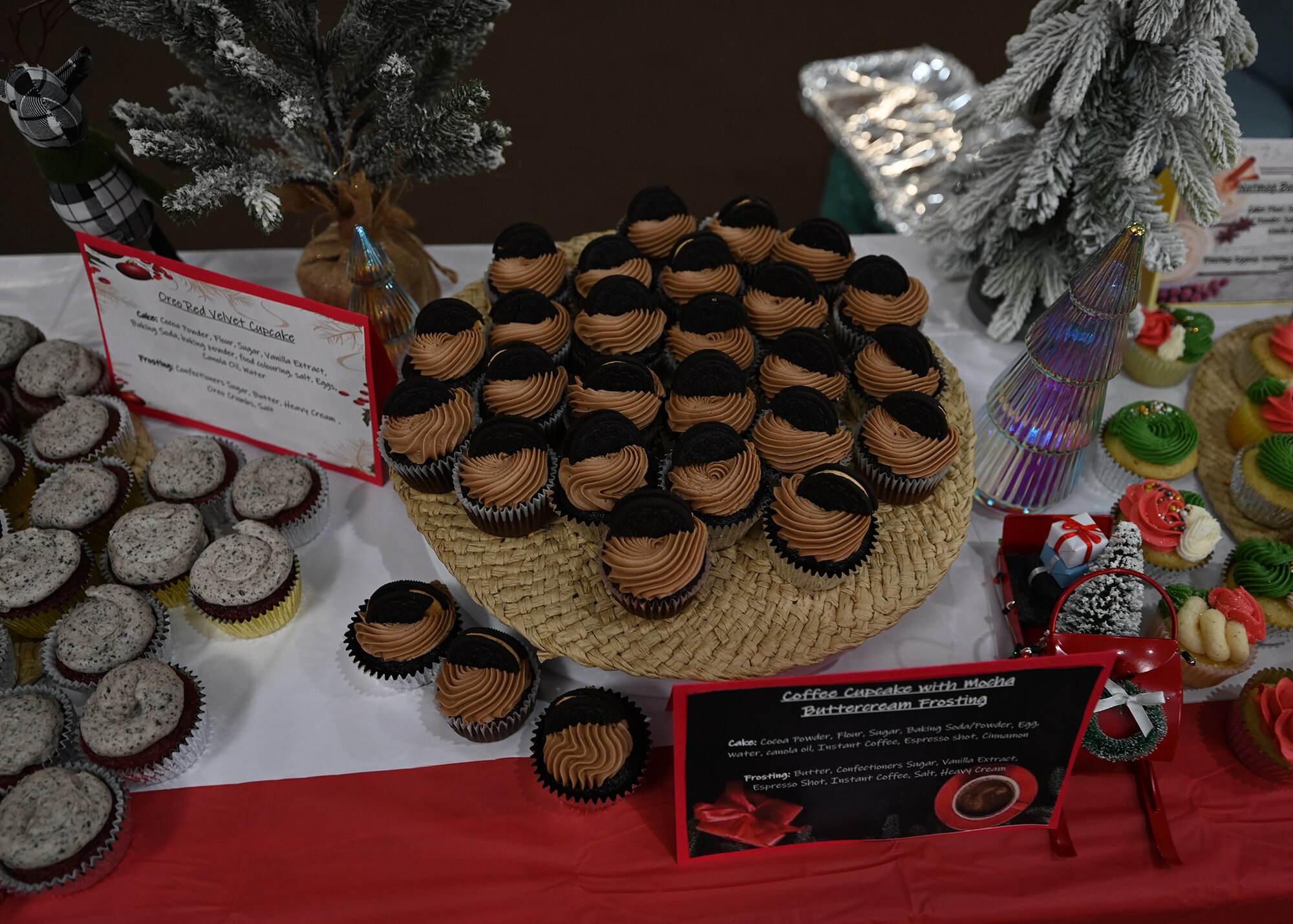 chocolate cupcakes on display