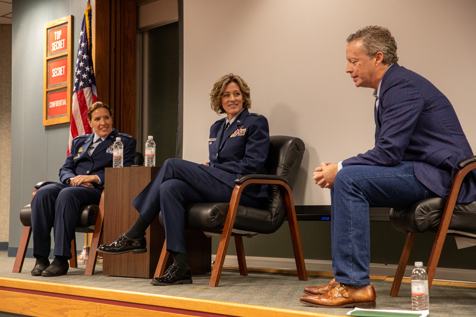 two women in the Air Force speak on a panel