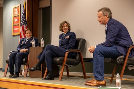 two women in the Air Force speak on a panel