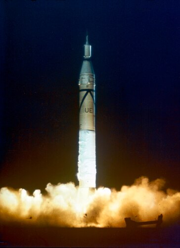 Launch of Jupiter-C/Explorer 1 at Cape Canaveral, Florida on January 31, 1958. Courtesy Photo: NASA