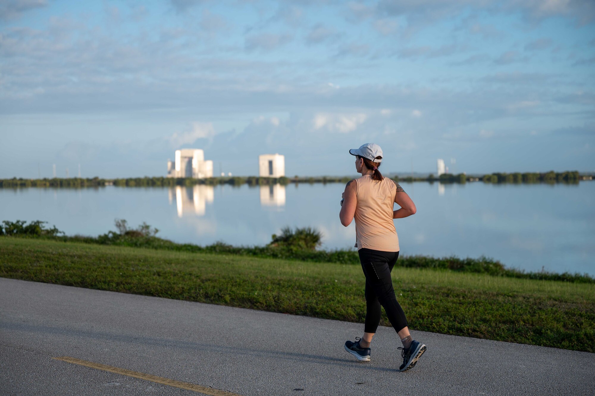 Participant in the Space Force T-Minus 10-Miler run at Cape Canaveral Space Force Station, Florida, Dec. 9, 2023. The T-Minus 10-Miler celebrates the Space Forces birthday. (U.S. Space Force photo by Senior Airman Samuel Becker)